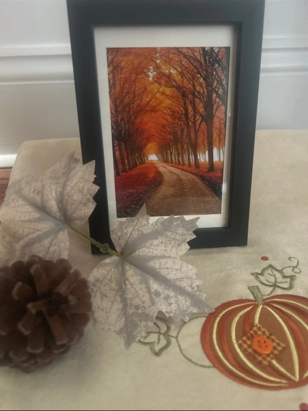 Black Framed Autumn Tree Print - Orange 4x6 new